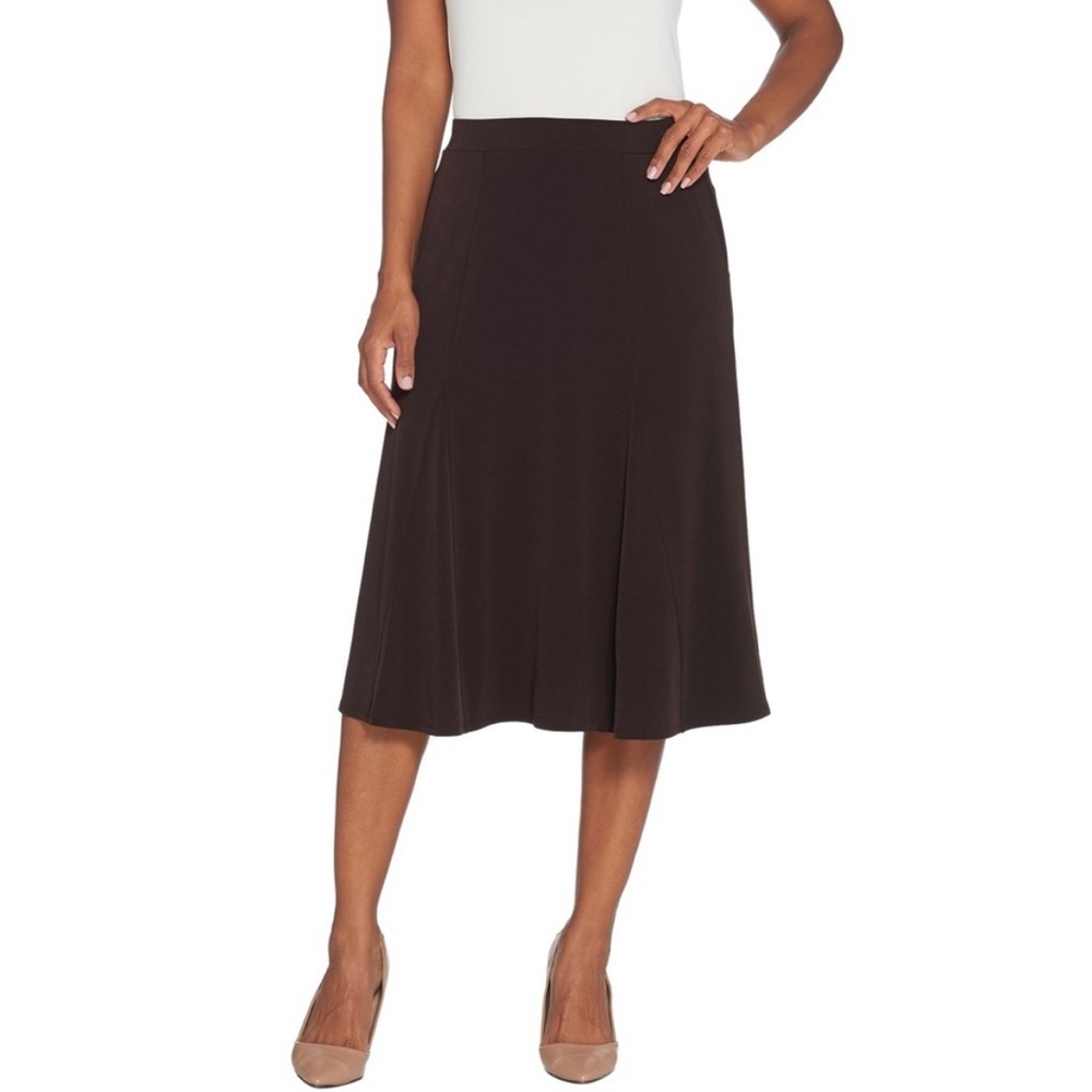 SUSAN GRAVER Liquid Knit Black Midi Skirt